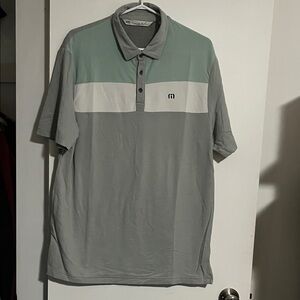 Travis Mathew Gray and Mint Polo Shirt